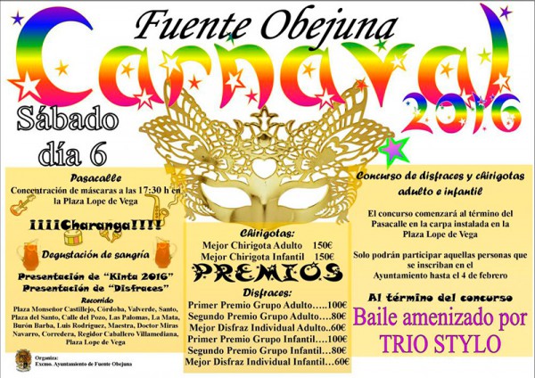 Cartel de Carnaval 2016 Fuente Obejuna