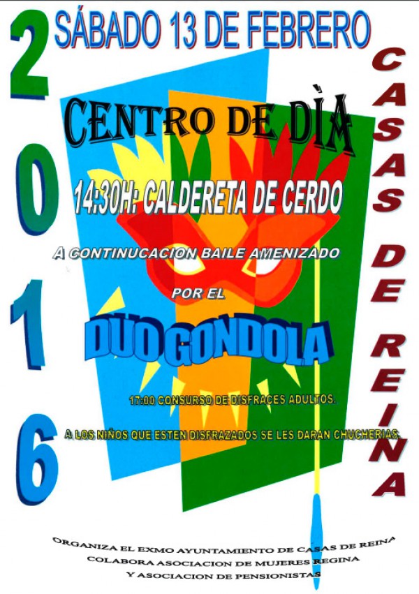 Cartel de Carnaval 2016 en Casas de Reina