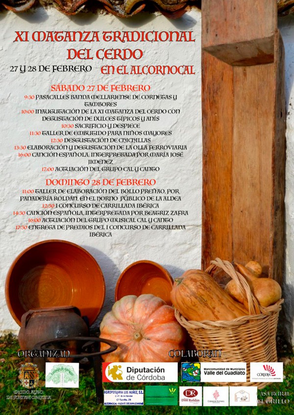 Cartel de XI Matanza Tradicional del Cerdo en El Alcornocal 
