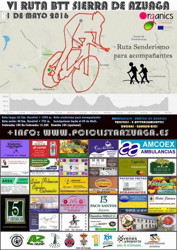 Cartel de VI Ruta BTT Sierra de Azuaga
