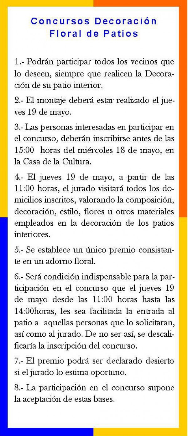 Cartel de Concurso de Decoración de Patios