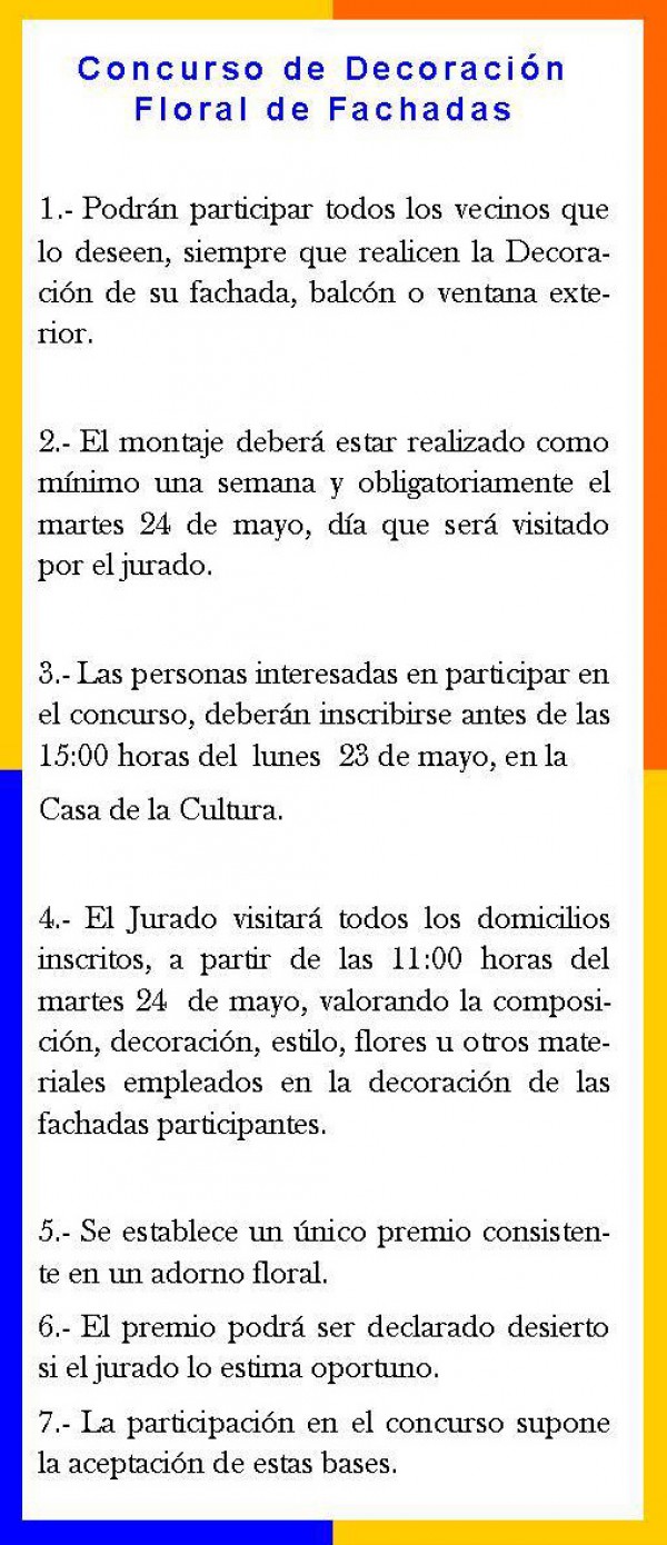 Cartel de Concurso Decoración de Fachadas