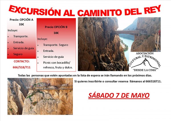Cartel de Ruta al Caminito del Rey 