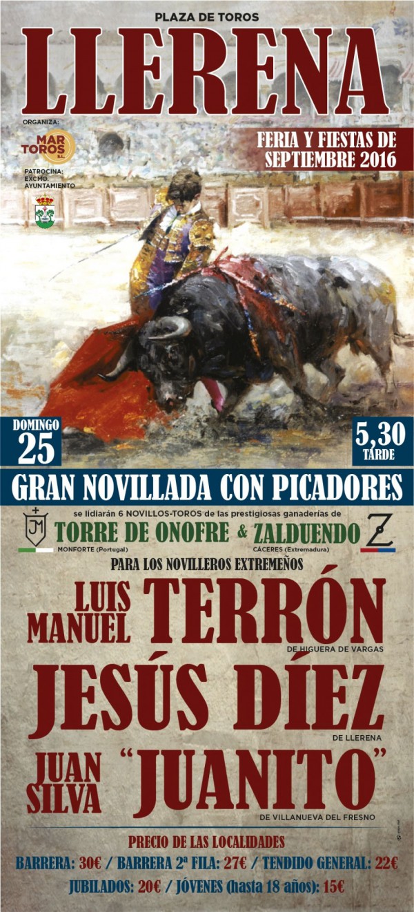 Cartel de Gran Novillada en Llerena