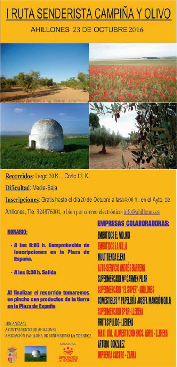 Cartel de I Ruta Senderista Campiña y Olivo 