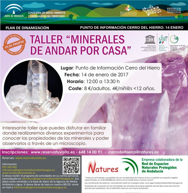 Cartel de Taller Familiar “Minerales de andar por casa”