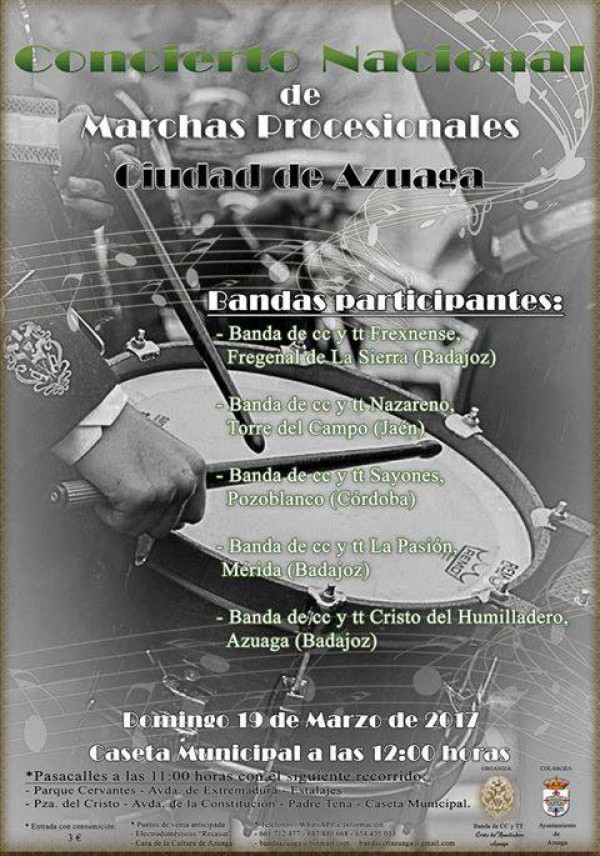 Cartel de Concierto Nacional de Marchas Procesionales “Ciudad de Azuaga” 