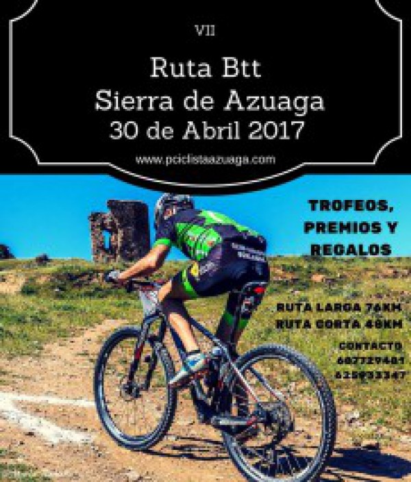 Cartel de VII Ruta BTT Sierra de Azuaga 2017 