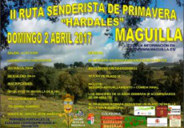 Cartel de II Ruta Senderista de Primavera “Hardales” en Maguilla