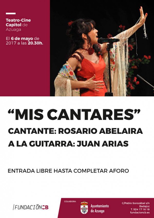 Cartel de Actuación musical “Mis cantares”