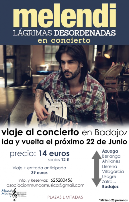 Viaje al concierto de Melendi en Badajoz