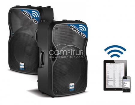 2 Altavoces 15" autoamplificados compatibles con Bluetooth + SOPORTES