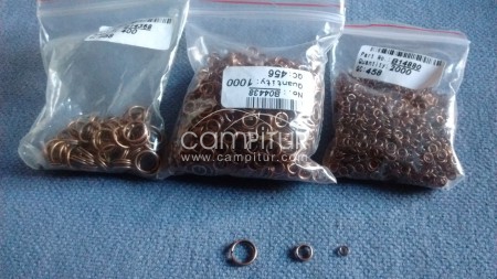 Anillas para hacer bisutería en cobre rojo 