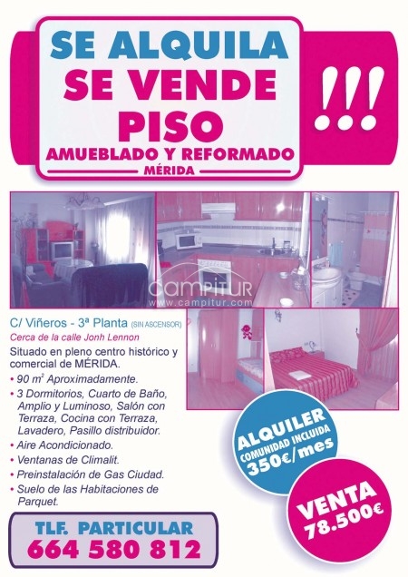 Alquilo o Vendo PISO en Merida