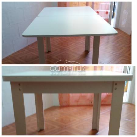 VENTA DE MESA BLANCA EXTENSIBLE + TARIMA