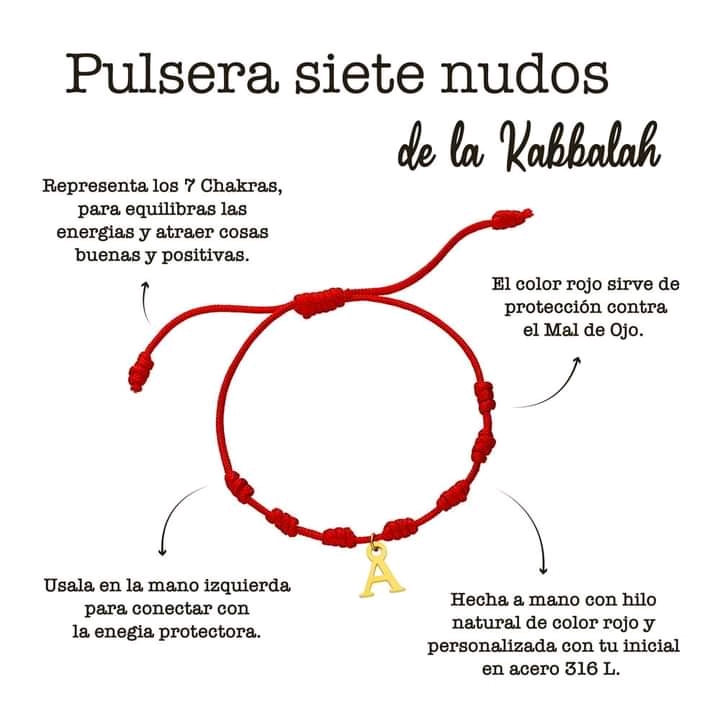 Pulsera nudos con inicial bañado en oro 
