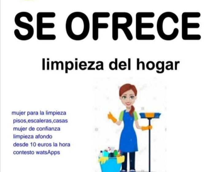 Se ofrece limpieza del hogar con experiencia 