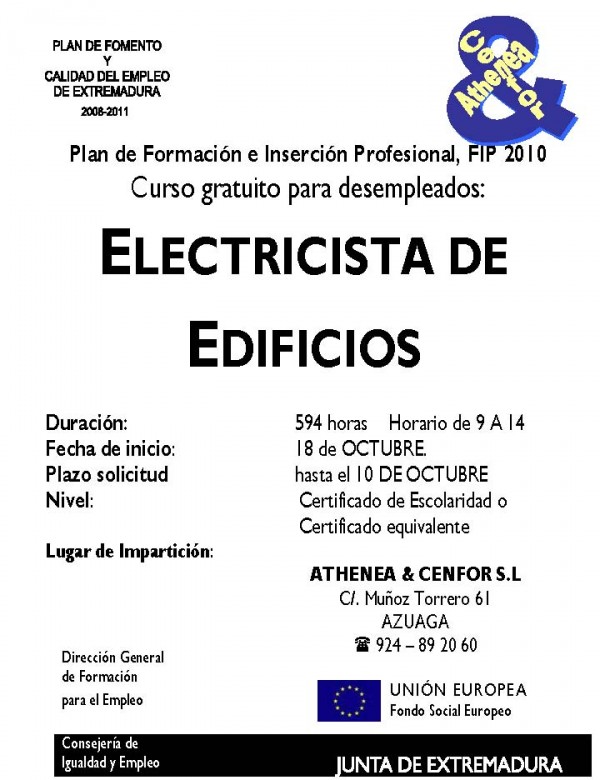 CURSOS GRATUITOS DESEMPLEADOS EN AZUAGA