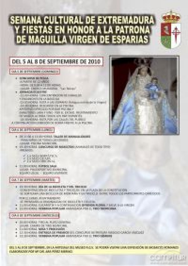 Maguilla celebra su Semana Cultural y Fiestas en Honor a su Patrona 