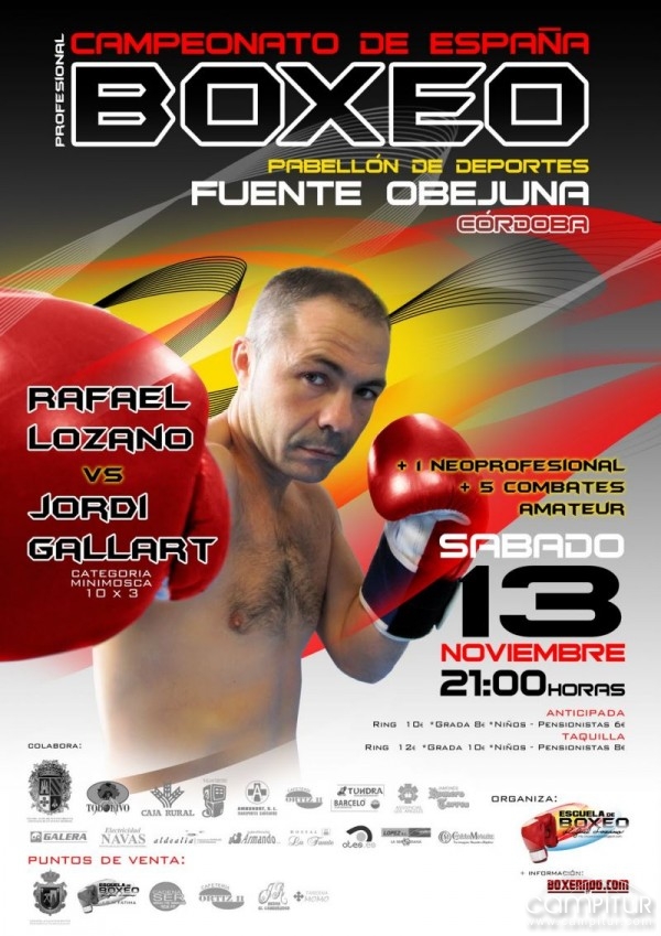 El Campeonato de España de Boxeo Peso Minimosca de celebrará en Fuente Obejuna 