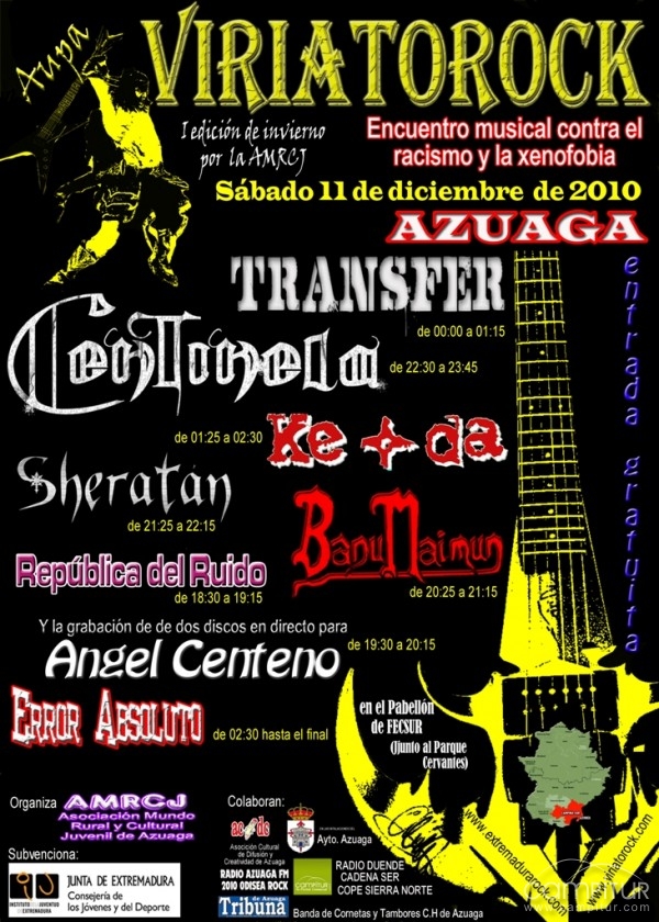 Azuaga vuelve a acoger el Festival de Viriato Rock, Edición de Invierno  