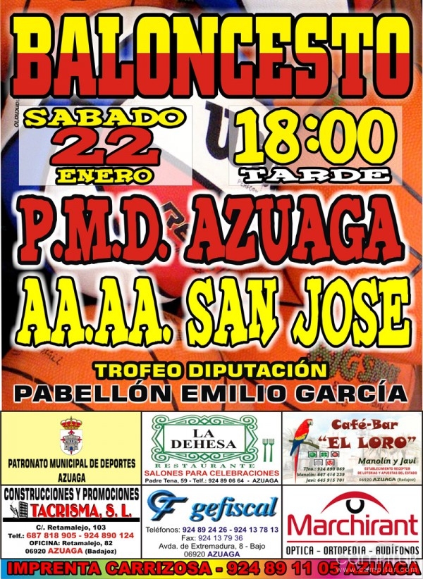 Partido del P.M.D. Azuaga contra AA.AA. San José