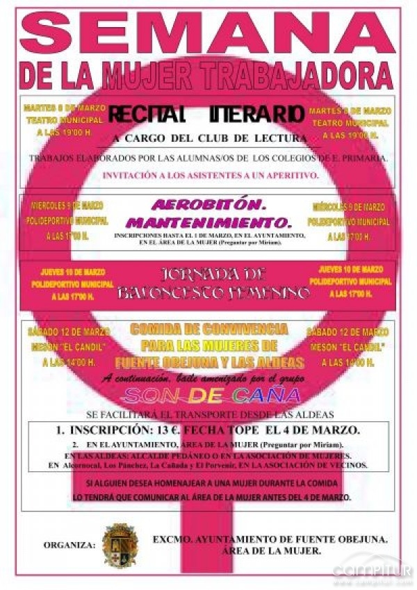 Numerosas actividades para conmemora el Día de la Mujer en Fuente Obejuna 