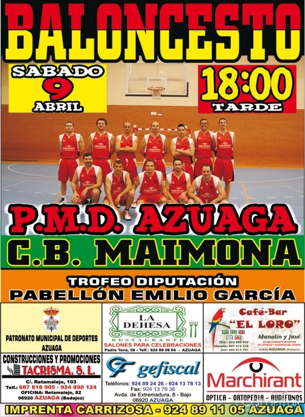 Mañana baloncesto: P.M.D Azuaga – C.B. Maimona 