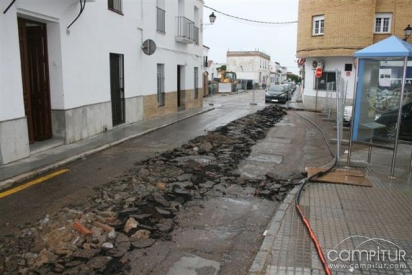 Iniciadas las obras del Colector de la calle Santiago en Llerena 