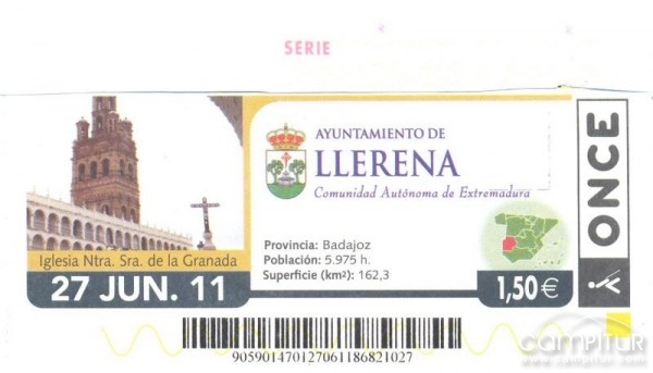 El próximo lunes Llerena será imagen del cupón de la Once 