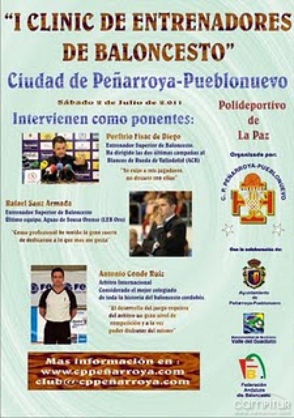 Mañana se celebra el I Clinic Entrenadores de Baloncesto “Ciudad de Peñarroya-Pueblonuevo” 