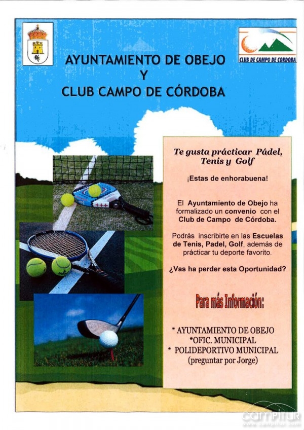 Convenio entre el Ayuntamiento de Obejo y el Club de Campos los Villares de Córdoba 
