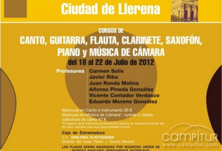 En julio se celebra el VII Curso de Música Ciudad de Llerena 