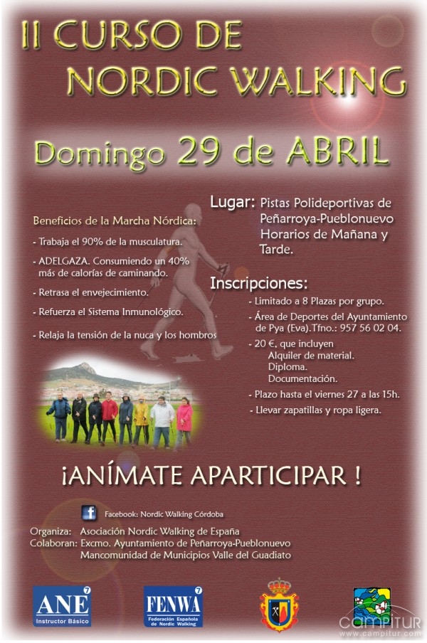 Peñarroya-Pueblonuevo acogen el II Curso de Marcha Nórdica 