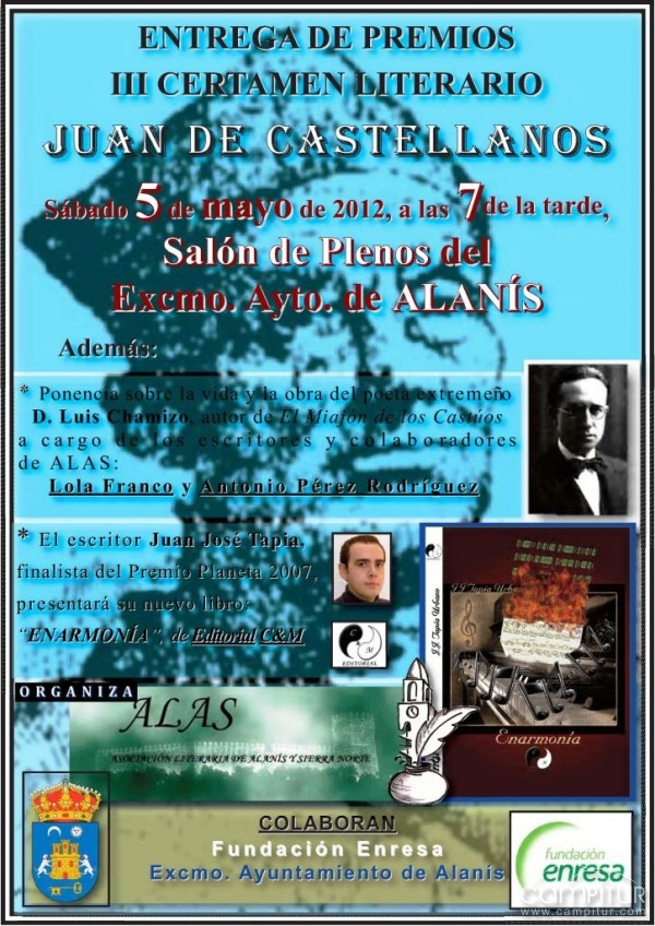 Entrega de premios del III Certamen Literario Escolar Juan de Castellanos de Alanís 