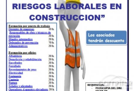 ADECCONS organiza un Curso de Prevención de Riesgos Laborales en Construcción 