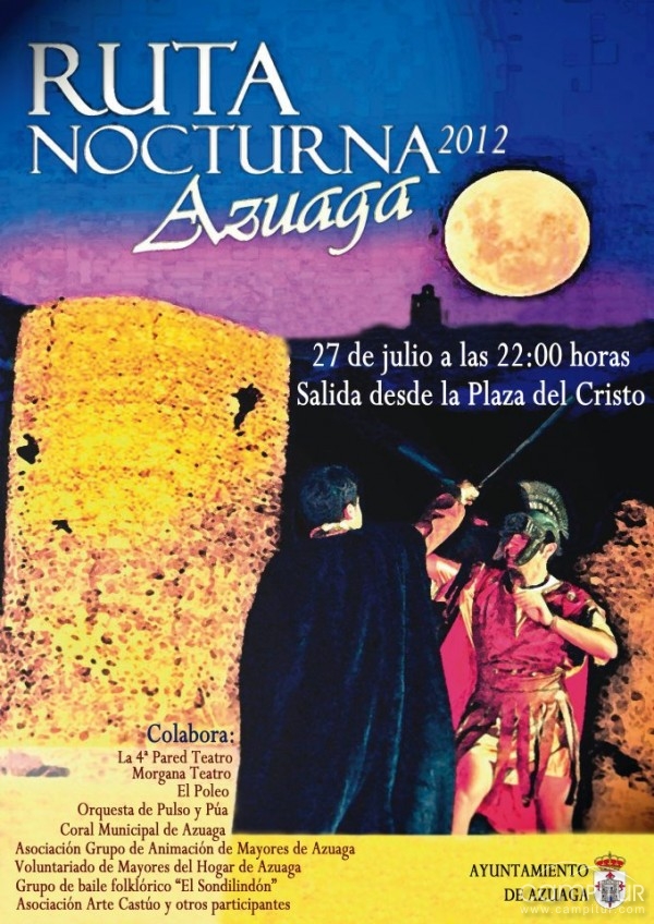 El viernes, 27 de julio, Azuaga acoge su Ruta Nocturna 