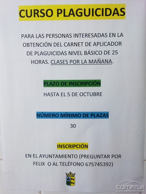Curso para la obtención del Carnet de Aplicador de Plaguicidas en Villanueva del Rey 