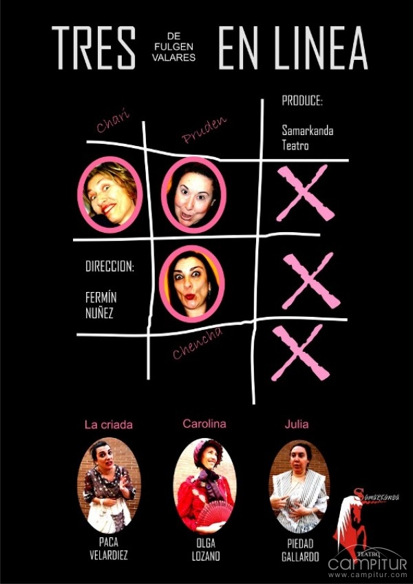 “Samarkanda Teatro” se sube al escenario en Llerena con su obra “Tres en línea”   
