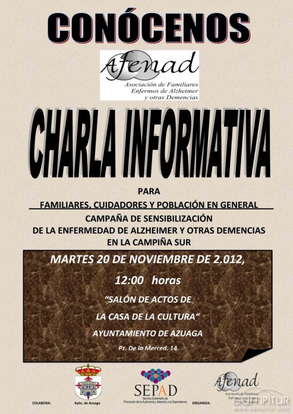 AFENAD ofrece una charla informativa en Azuga 