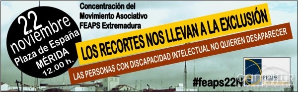 Concentración de Feaps Extremadura por los derechos de personas con discapacidad 
