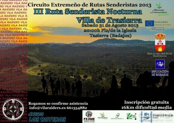 III Ruta Senderista Nocturna Villa de Trasierra 