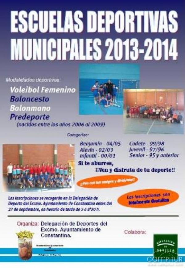 Abierto el plazo de inscripción para las Escuelas Deportivas Municipales de Constantina 