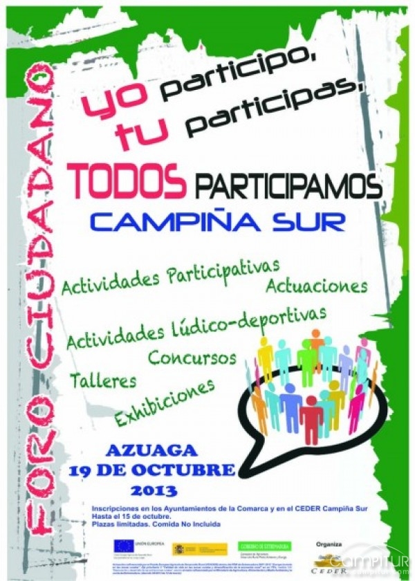 Azuaga acoger el Foro Ciudadano “Todos Participamos” 