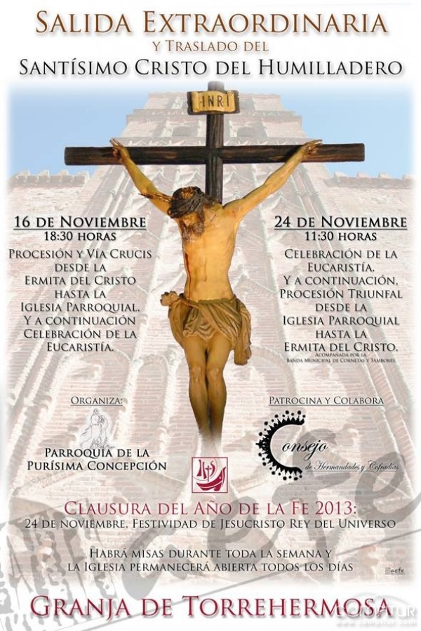 Salida Extraordinaria y Traslado del Santísimo Cristo del Humilladero en Granja de Torrehermosa 