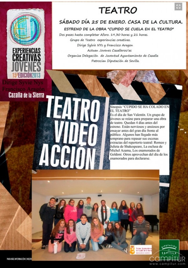 Representación teatral de los alumnos del programa Experiencias Creativas de Cazalla 