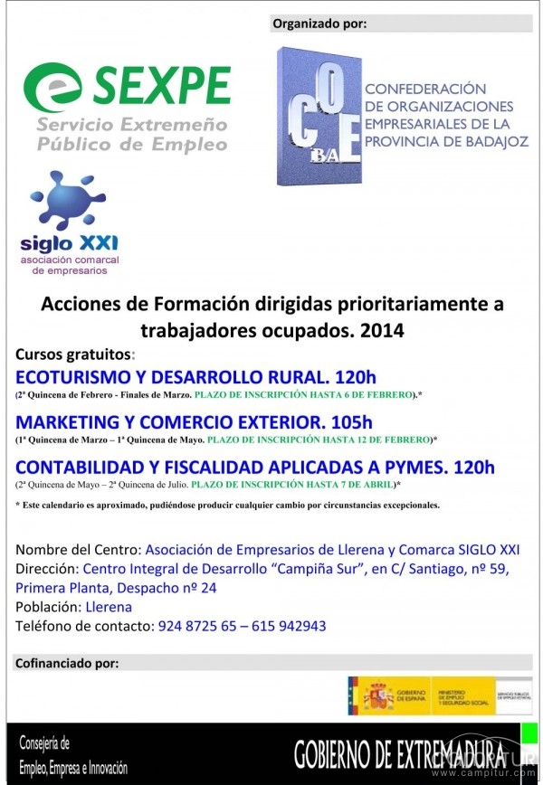La Asociación de Empresarios Siglo XXI presenta su relación de cursos del Plan Formativo Intersectorial 