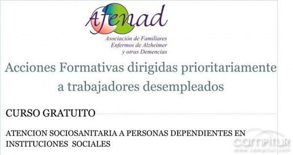 Afenad imparte un curso de Atención sociosanitaria a personas dependientes en instituciones sociales
