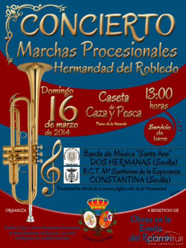 La Hermandad del Robledo de Constantina organiza un Concierto de Marchas Procesionales 