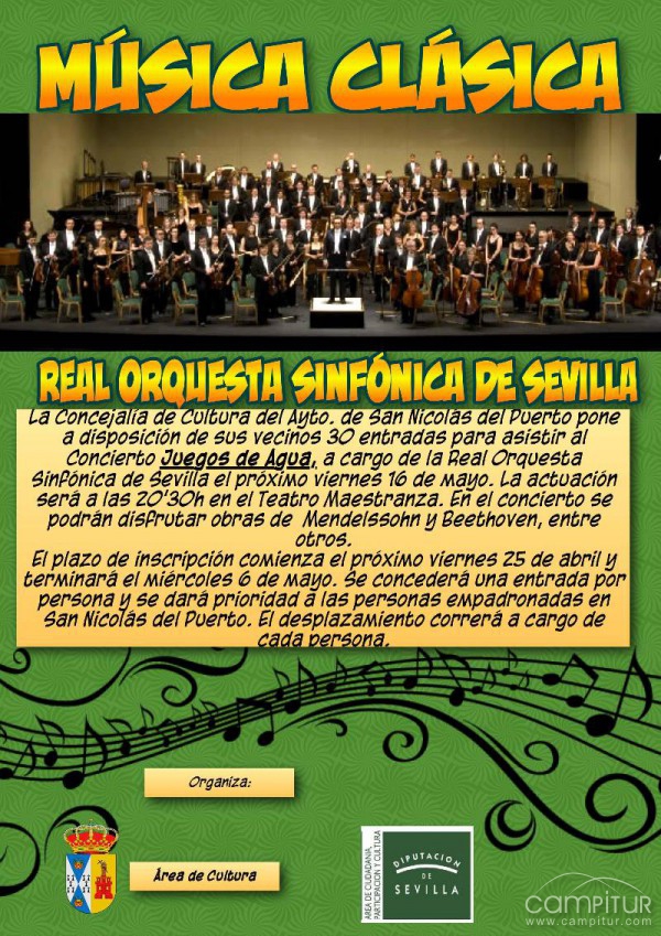 El Ayuntamiento de San Nicolás del Puerto da 30 entradas para el concierto Juegos de Agua 